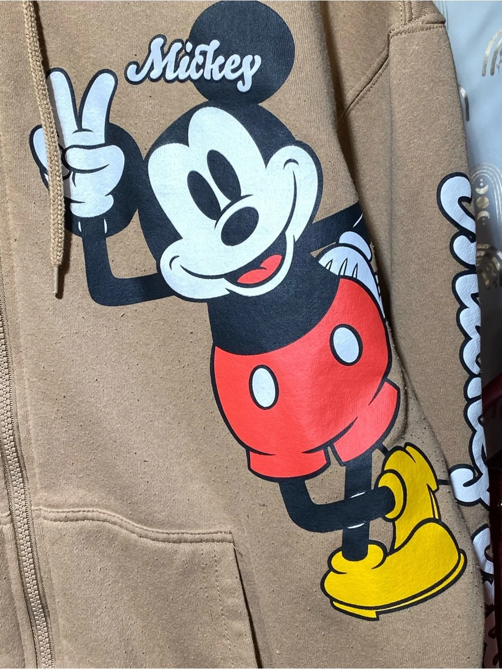 Disney Mickey Mouse Beige Graphic Pullover - 2X